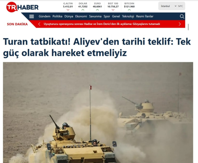 Türkiyə mediası: Azərbaycan Prezidenti TDT ölkələri arasında birgə təlimlərin keçirilməsi ilə bağlı tarixi təşəbbüslə çıxış edib<font color=red> - FOTOLAR</font>