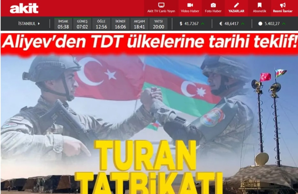 Türkiyə mediası: Azərbaycan Prezidenti TDT ölkələri arasında birgə təlimlərin keçirilməsi ilə bağlı tarixi təşəbbüslə çıxış edib<font color=red> - FOTOLAR</font>