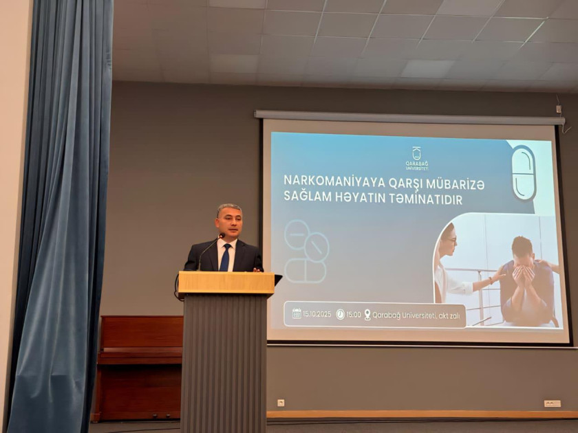 Qarabağ Universitetində narkomaniyaya qarşı maarifləndirici tədbir keçirilib<font color=red> - FOTOLAR</font>