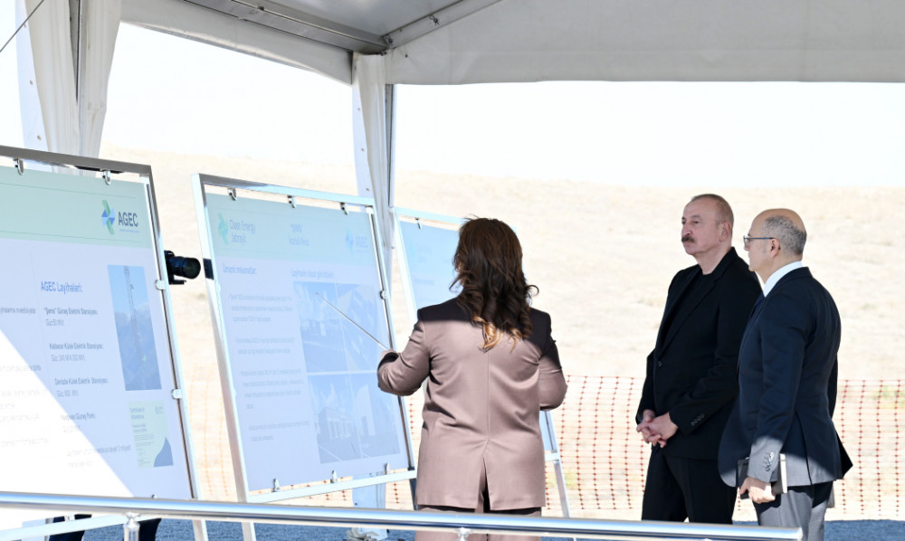 Prezident İlham Əliyev Cəbrayıl rayonunun Şahvəlli kəndində “Şəms” və “Üfüq” Günəş Elektrik stansiyalarının təməlini qoyub<font color=red> - FOTOLAR</font>