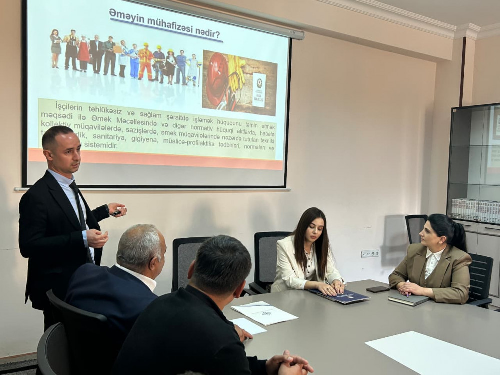 “Naxçıvan Lift Xidməti”nin əməkdaşları üçün əməyin mühafizəsi təlimi keçirilib<font color=red> - FOTOLAR</font>