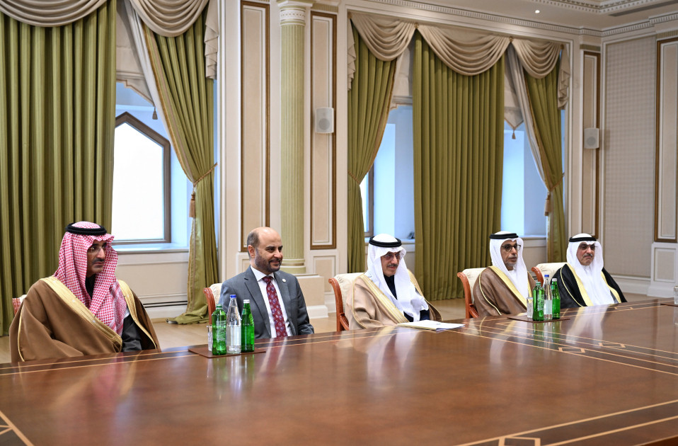 Prezident İlham Əliyev Ərəb Koordinasiya Qrupuna daxil olan üzv qurumların rəhbər şəxslərindən ibarət nümayəndə heyətini qəbul edib<font color=red> - FOTOLAR</font>