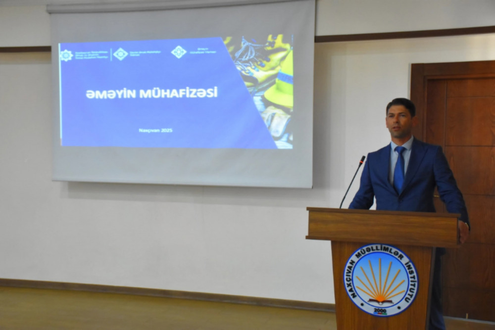 Naxçıvan Müəllimlər İnstitutunda Əməyin mühafizəsinə həsr olunmuş genişmiqyaslı təlim keçirilib<font color=red> - FOTOLAR</font>