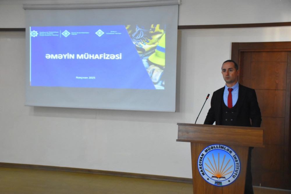 Naxçıvan Müəllimlər İnstitutunda Əməyin mühafizəsinə həsr olunmuş genişmiqyaslı təlim keçirilib<font color=red> - FOTOLAR</font>