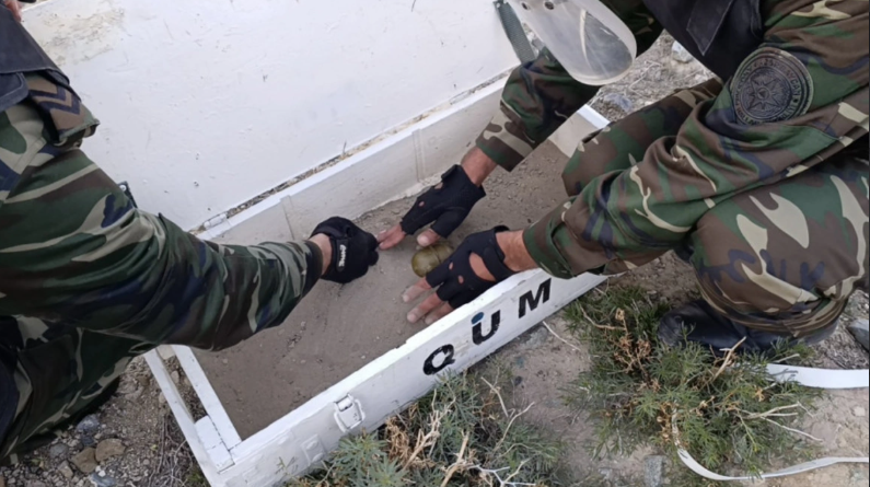 Naxçıvanda əl qumbarası və top mərmisi tapılıb<font color=red> - VİDEO</font>