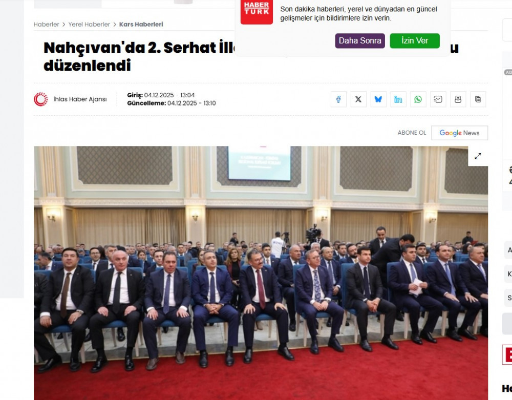 Naxçıvanda keçirilən 2-ci Azərbaycan-Türkiyə regional iqtisadi forumu TÜRKİYƏ MEDİASINDA<font color=red> - FOTOLAR</font>
