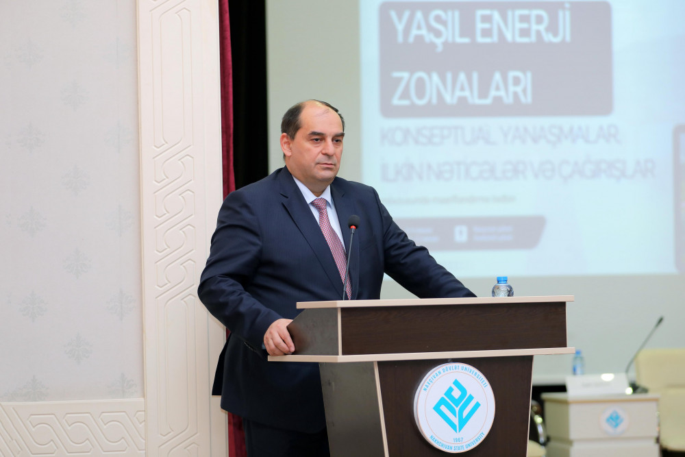 Naxçıvanda “Yaşıl Enerji Zonaları: konseptual yanaşmalar, ilkin nəticələr və çağırışlar” mövzusunda tədbir keçirilib<font color=red> - FOTOLAR</font>