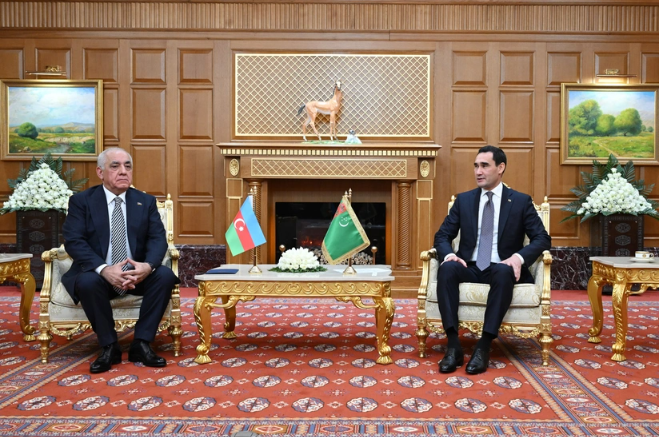 Əli Əsədov Aşqabadda Türkmənistan Prezidenti ilə görüşüb<font color=red> - FOTOLAR</font>