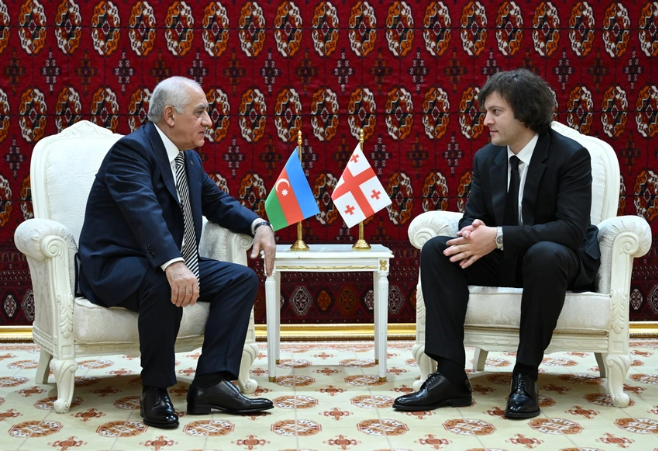 Əli Əsədov Aşqabadda Gürcüstanın Baş naziri ilə görüşüb<font color=red> - FOTOLAR</font>