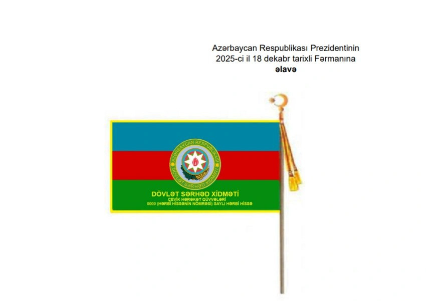 "Dövlət Sərhəd Xidmətinin döyüş bayraqlarının təsviri"ndə dəyişiklik edilib<font color=red> - FOTOLAR</font>