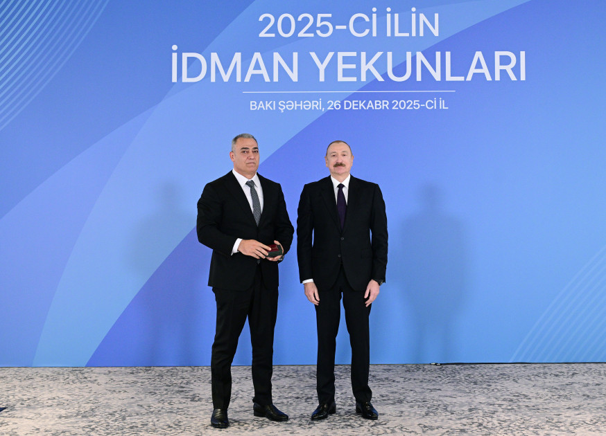 Prezident İlham Əliyev 2025-ci ilin idman yekunlarına həsr olunan mərasimdə iştirak edib<font color='red'> - YENİLƏNİB</font><font color=red> - FOTOLAR</font>