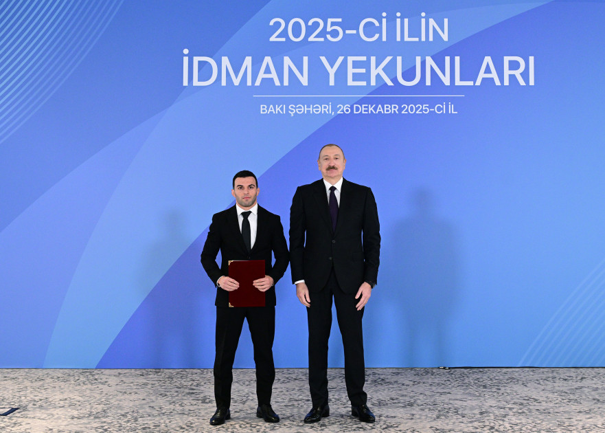 Prezident İlham Əliyev 2025-ci ilin idman yekunlarına həsr olunan mərasimdə iştirak edib<font color='red'> - YENİLƏNİB</font><font color=red> - FOTOLAR</font>
