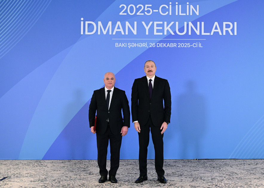Prezident İlham Əliyev 2025-ci ilin idman yekunlarına həsr olunan mərasimdə iştirak edib<font color='red'> - YENİLƏNİB</font><font color=red> - FOTOLAR</font>
