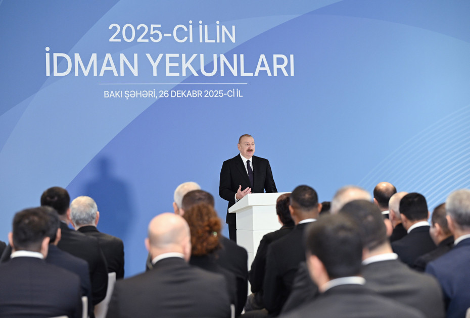 Prezident İlham Əliyev 2025-ci ilin idman yekunlarına həsr olunan mərasimdə iştirak edib<font color='red'> - YENİLƏNİB</font><font color=red> - FOTOLAR</font>