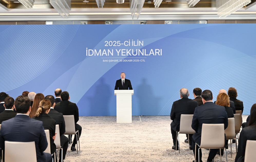 Prezident İlham Əliyev 2025-ci ilin idman yekunlarına həsr olunan mərasimdə iştirak edib<font color='red'> - YENİLƏNİB</font><font color=red> - FOTOLAR</font>