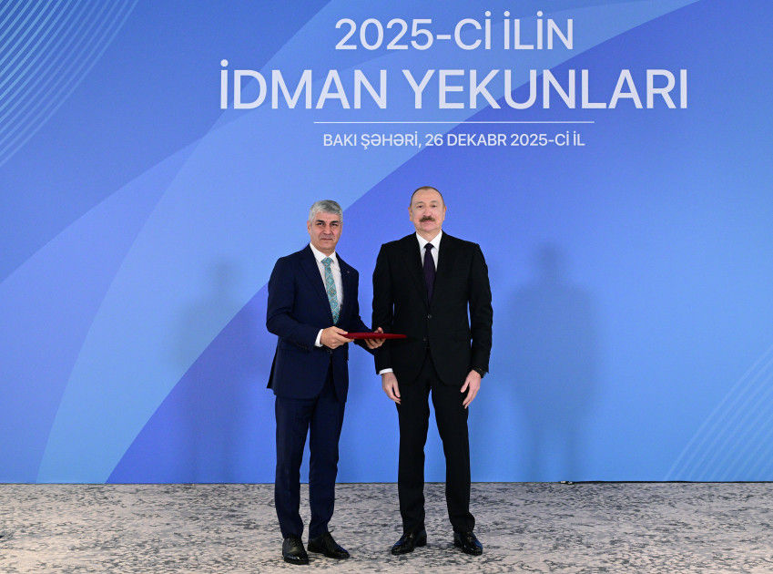 Prezident İlham Əliyev 2025-ci ilin idman yekunlarına həsr olunan mərasimdə iştirak edib<font color='red'> - YENİLƏNİB</font><font color=red> - FOTOLAR</font>