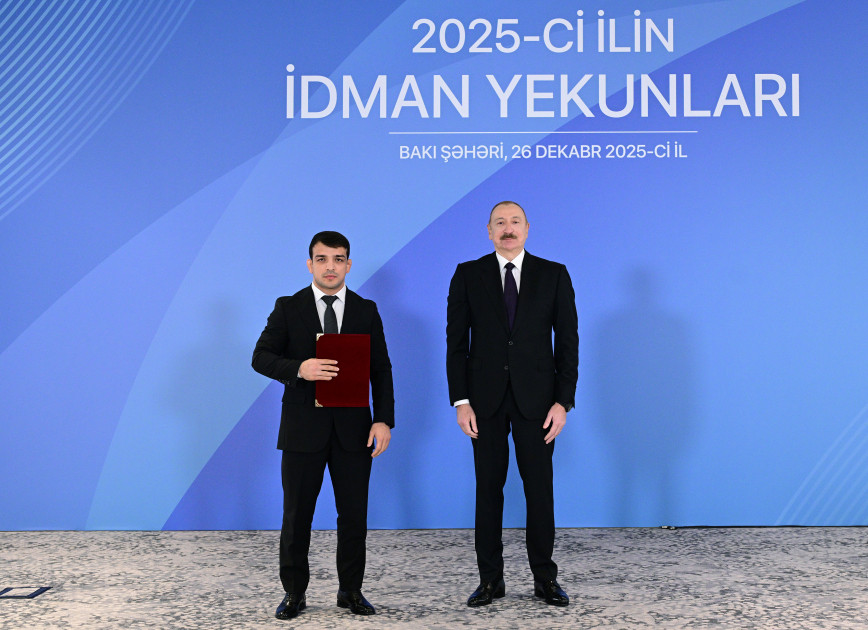 Prezident İlham Əliyev 2025-ci ilin idman yekunlarına həsr olunan mərasimdə iştirak edib<font color='red'> - YENİLƏNİB</font><font color=red> - FOTOLAR</font>