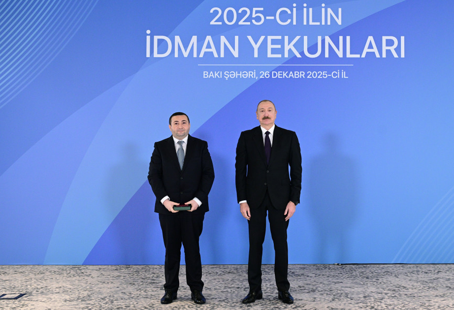 Prezident İlham Əliyev 2025-ci ilin idman yekunlarına həsr olunan mərasimdə iştirak edib<font color='red'> - YENİLƏNİB</font><font color=red> - FOTOLAR</font>