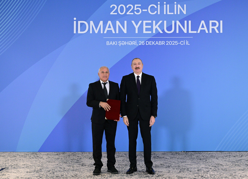 Prezident İlham Əliyev 2025-ci ilin idman yekunlarına həsr olunan mərasimdə iştirak edib<font color='red'> - YENİLƏNİB</font><font color=red> - FOTOLAR</font>