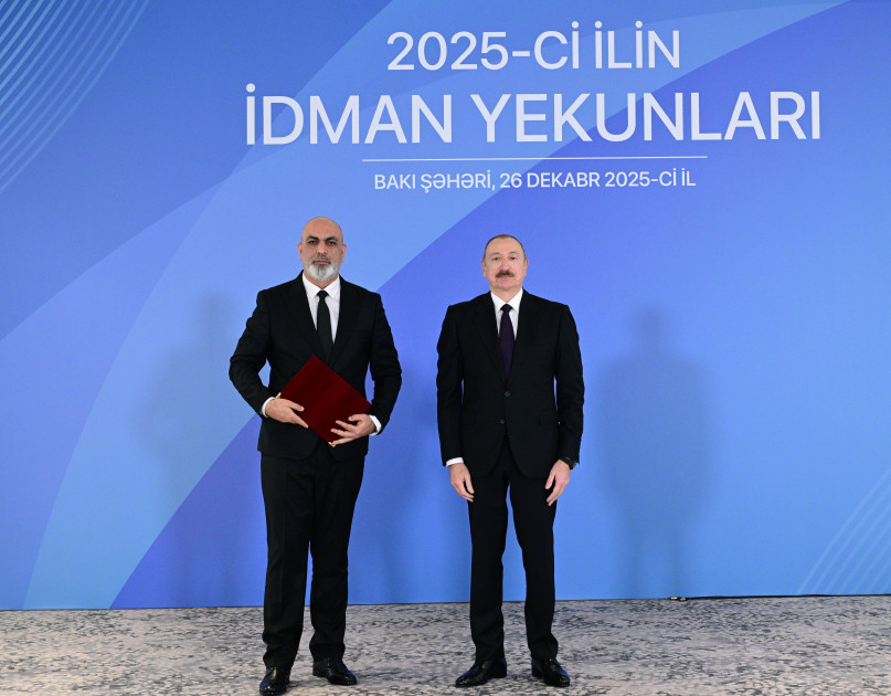 Prezident İlham Əliyev 2025-ci ilin idman yekunlarına həsr olunan mərasimdə iştirak edib<font color='red'> - YENİLƏNİB</font><font color=red> - FOTOLAR</font>