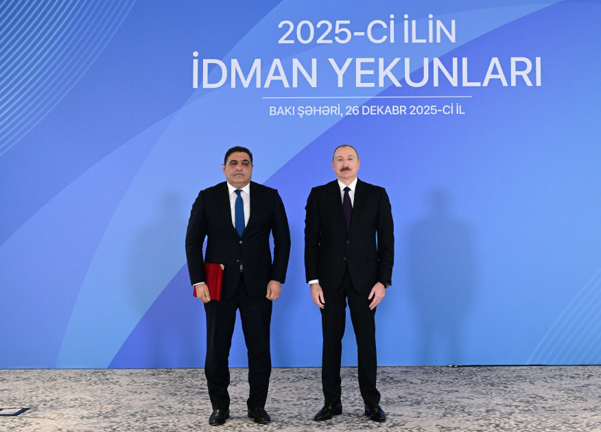 Prezident İlham Əliyev 2025-ci ilin idman yekunlarına həsr olunan mərasimdə iştirak edib<font color='red'> - YENİLƏNİB</font><font color=red> - FOTOLAR</font>