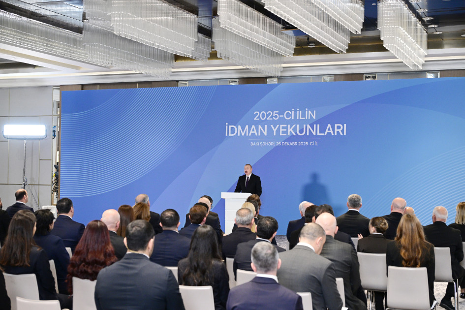 Prezident İlham Əliyev 2025-ci ilin idman yekunlarına həsr olunan mərasimdə iştirak edib<font color='red'> - YENİLƏNİB</font><font color=red> - FOTOLAR</font>