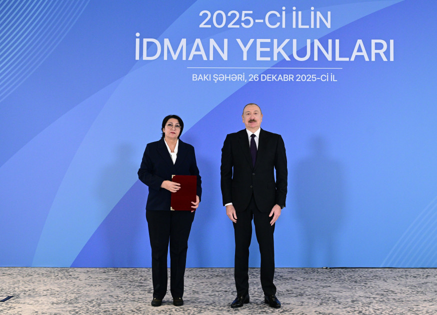 Prezident İlham Əliyev 2025-ci ilin idman yekunlarına həsr olunan mərasimdə iştirak edib<font color='red'> - YENİLƏNİB</font><font color=red> - FOTOLAR</font>