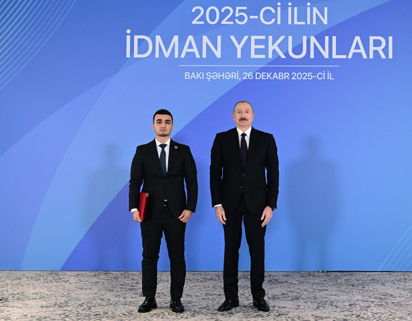 Prezident İlham Əliyev 2025-ci ilin idman yekunlarına həsr olunan mərasimdə iştirak edib<font color='red'> - YENİLƏNİB</font><font color=red> - FOTOLAR</font>