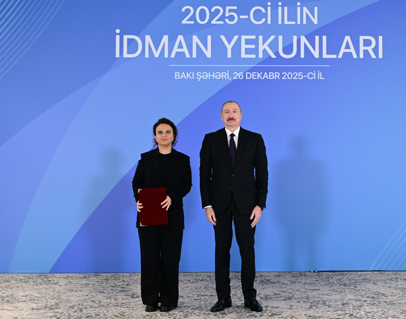 Prezident İlham Əliyev 2025-ci ilin idman yekunlarına həsr olunan mərasimdə iştirak edib<font color='red'> - YENİLƏNİB</font><font color=red> - FOTOLAR</font>