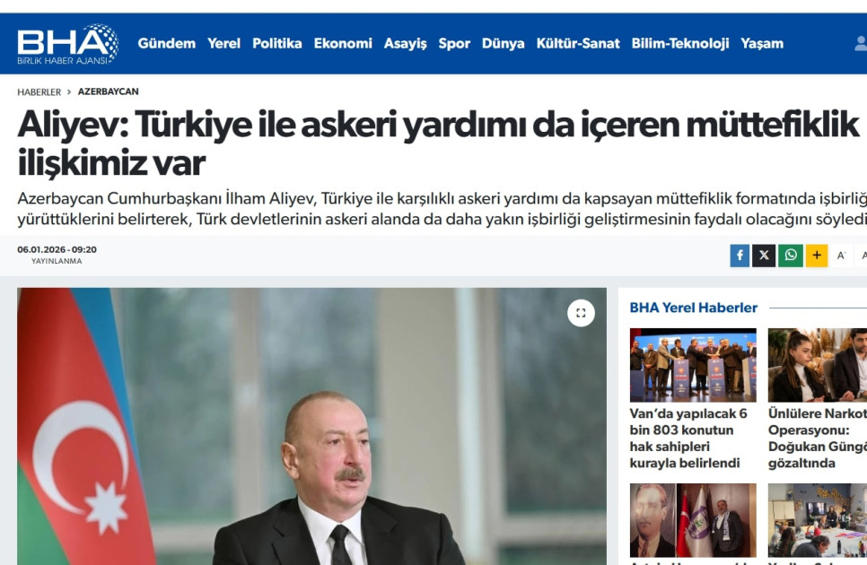 Türkiyə mediası Prezident İlham Əliyevin yerli telekanallara müsahibəsinə geniş yer ayırıb<font color=red> - FOTOLAR</font>