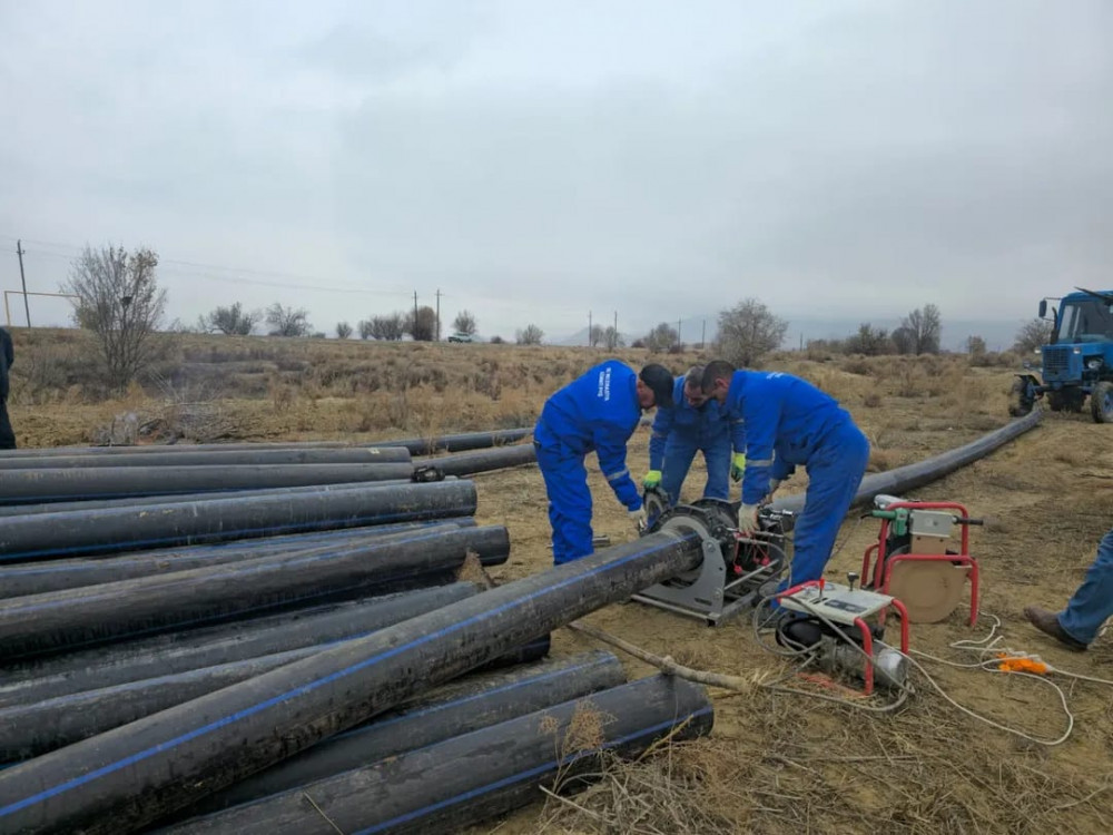 Sirab kəndində 5,5 km-lik yeni içməli su xətti çəkilir <font color=red> - FOTOLAR</font>