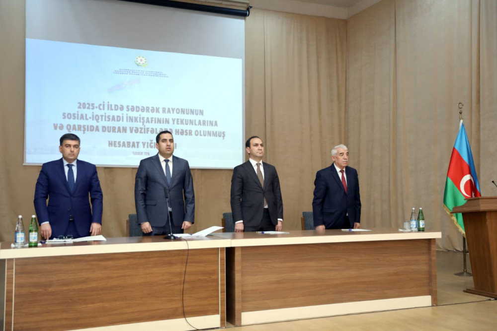 Sədərəkdə ötən ilin sosial-iqtisadi inkişafının yekunları və qarşıda duran vəzifələrə dair hesabat tədbiri keçirilib<font color=red> - FOTOLAR</font>