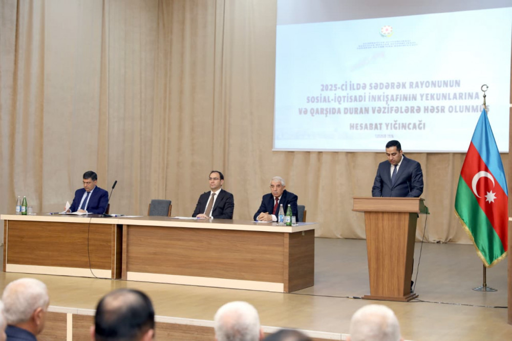 Sədərəkdə ötən ilin sosial-iqtisadi inkişafının yekunları və qarşıda duran vəzifələrə dair hesabat tədbiri keçirilib<font color=red> - FOTOLAR</font>