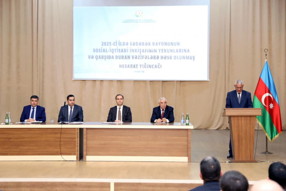 Sədərəkdə ötən ilin sosial-iqtisadi inkişafının yekunları və qarşıda duran vəzifələrə dair hesabat tədbiri keçirilib<font color=red> - FOTOLAR</font>
