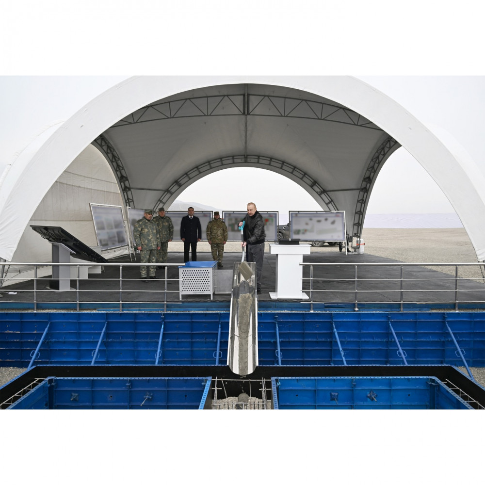 Prezident İlham Əliyev Ağdərə rayonunda Xüsusi Əməliyyat Mərkəzinin təməlini qoyub<font color=red> - FOTOLAR</font>