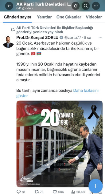 Türkiyədə 20 Yanvar faciəsi ilə əlaqədar başsağlığı mesajları yayımlanıb<font color=red> - FOTOLAR</font>