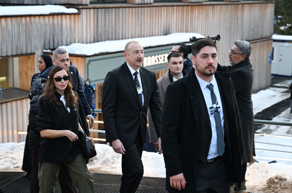 Prezident İlham Əliyev Ümumdünya İqtisadi Forumu çərçivəsində panel iclasda iştirak edib<font color=red> - FOTOLAR</font>