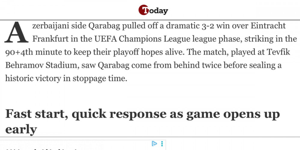 Dünya mediası: "Qarabağ"ın Avropa arzusu davam edir<font color=red> - FOTOLAR</font>