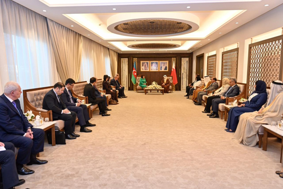 Milli Məclisin sədri Bəhreyn Krallığı Şura Məclisinin sədri ilə görüşüb<font color=red> - FOTOLAR</font>