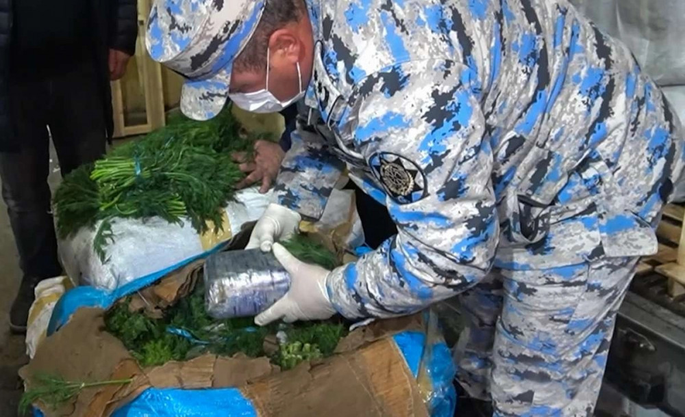 Azərbaycan gömrükçüləri narkotik vasitənin "göyərti" yükündə ölkəyə keçirilməsinin qarşısını alıb<font color=red> - FOTOLAR</font>