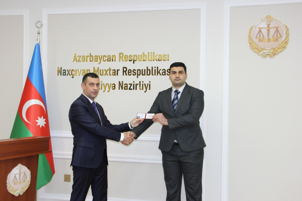 Naxçıvanda ədliyyə qulluqçularının andiçmə mərasimi təşkil edilib<font color=red> - FOTOLAR</font>