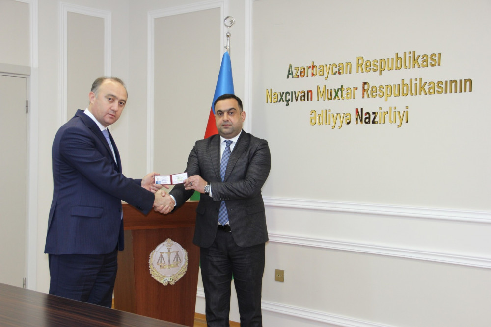 Naxçıvanda ədliyyə qulluqçularının andiçmə mərasimi təşkil edilib<font color=red> - FOTOLAR</font>