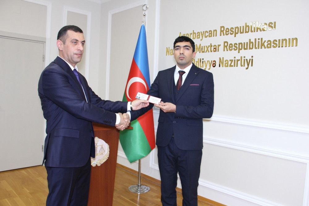 Naxçıvanda ədliyyə qulluqçularının andiçmə mərasimi təşkil edilib<font color=red> - FOTOLAR</font>