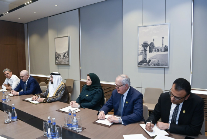 Ceyhun Bayramov Ərəb Parlamentinin prezidenti ilə Yaxın Şərqdəki vəziyyəti müzakirə edib<font color=red> - FOTOLAR</font>