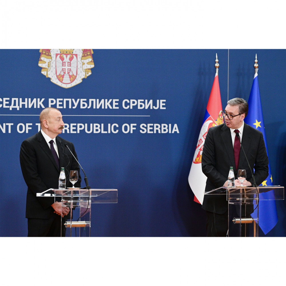 Azərbaycan Prezidenti İlham Əliyev və Serbiya Prezidenti Aleksandar Vuçiç mətbuata bəyanatlarla çıxış ediblər<font color='red'> - YENİLƏNİB</font><font color=red> - FOTOLAR</font>