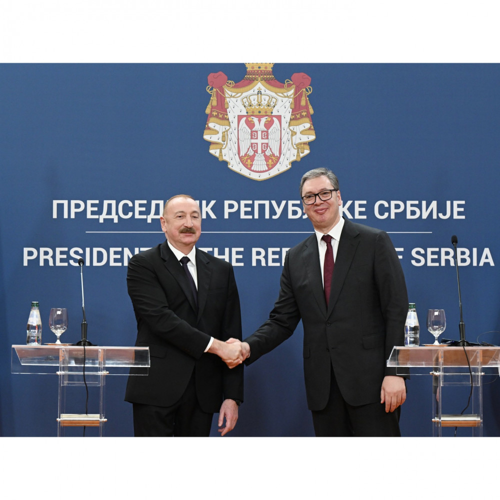 Azərbaycan Prezidenti İlham Əliyev və Serbiya Prezidenti Aleksandar Vuçiç mətbuata bəyanatlarla çıxış ediblər<font color='red'> - YENİLƏNİB</font><font color=red> - FOTOLAR</font>