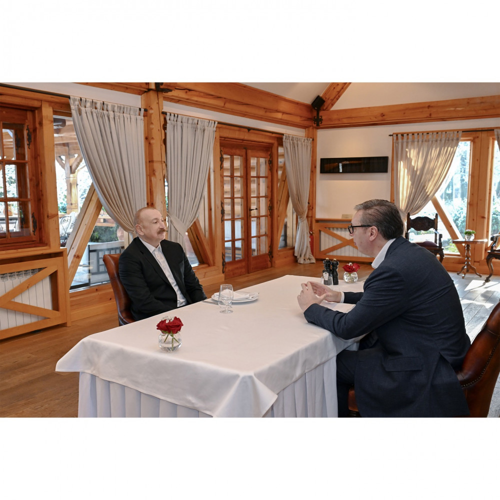 İlham Əliyev və Aleksandar Vuçiç qeyri-rəsmi səhər yeməyində iştirak ediblər<font color=red> - FOTOLAR</font>