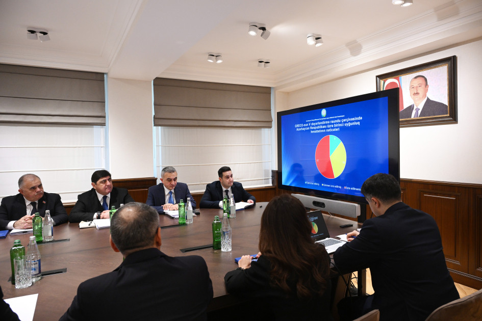 Azərbaycan Respublikasının Korrupsiyaya qarşı mübarizə üzrə Komissiyasının iclası keçirilib<font color=red> - FOTOLAR</font>