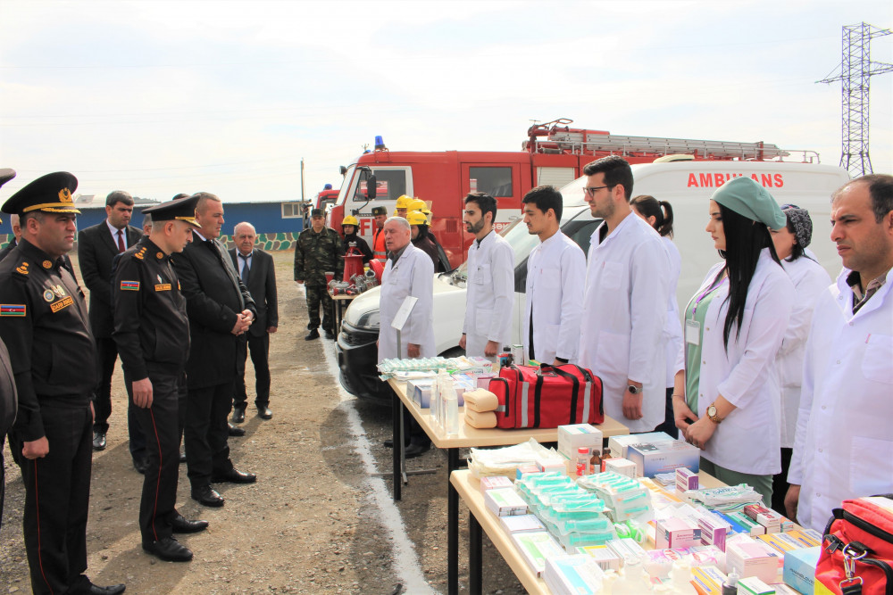 FHN Babək rayonunda  xəbərdarlıq və toplanış üzrə nümunəvi mülki müdafiə məşqi təşkil edib<font color=red> - FOTOLAR</font>