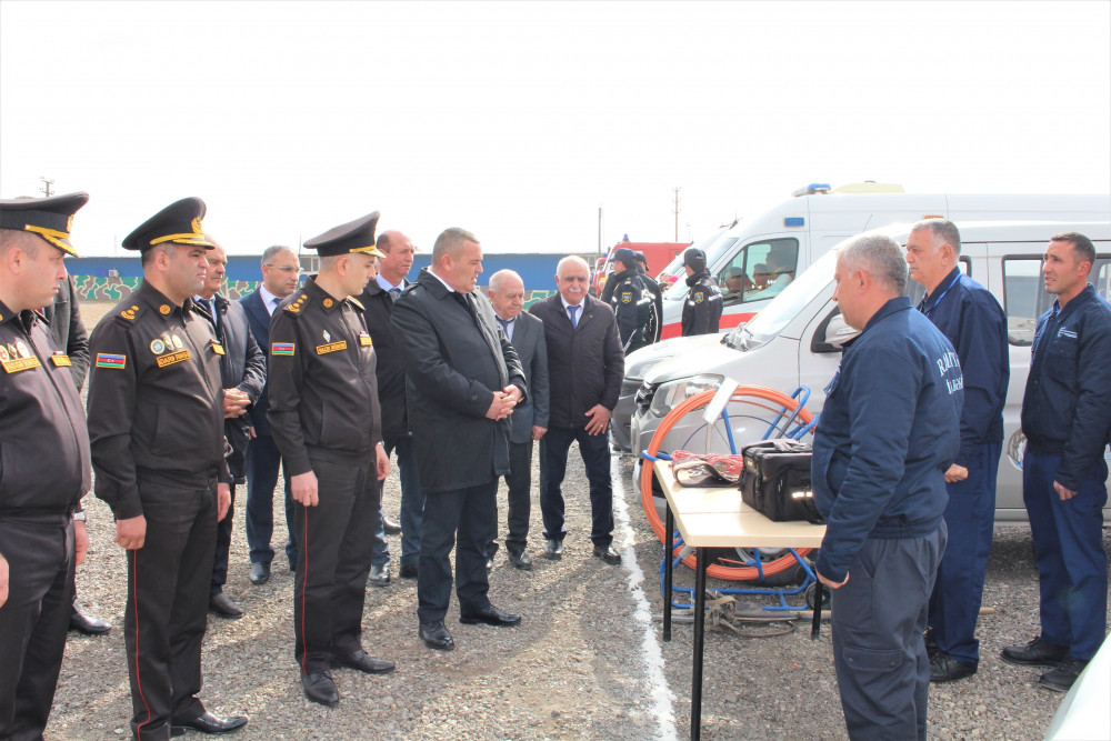 FHN Babək rayonunda  xəbərdarlıq və toplanış üzrə nümunəvi mülki müdafiə məşqi təşkil edib<font color=red> - FOTOLAR</font>